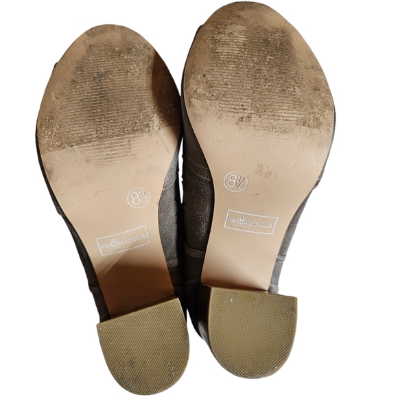 Fergalicious By Fergie Harvey Ankle Bootie Suede Leather Taupe Womens Size 8.5 - Picture 5 of 8